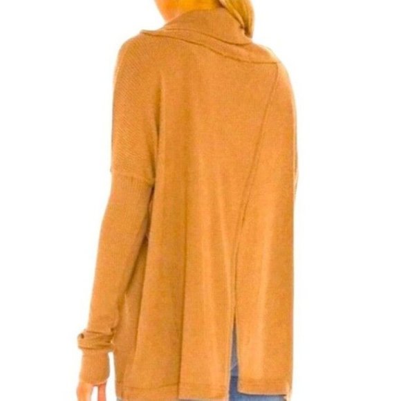 NWT Free People Juicy L/S Sweater XS S M Cowl Neck Draped Tunic Top Split Back - Picture 4 of 15